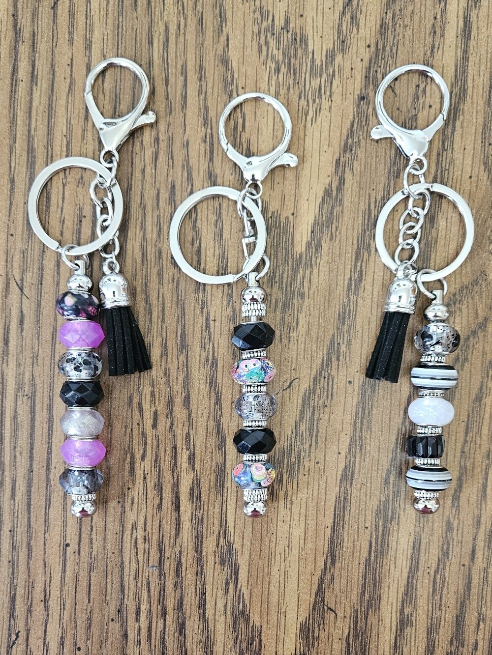 Beaded Tassel Keychain - Black